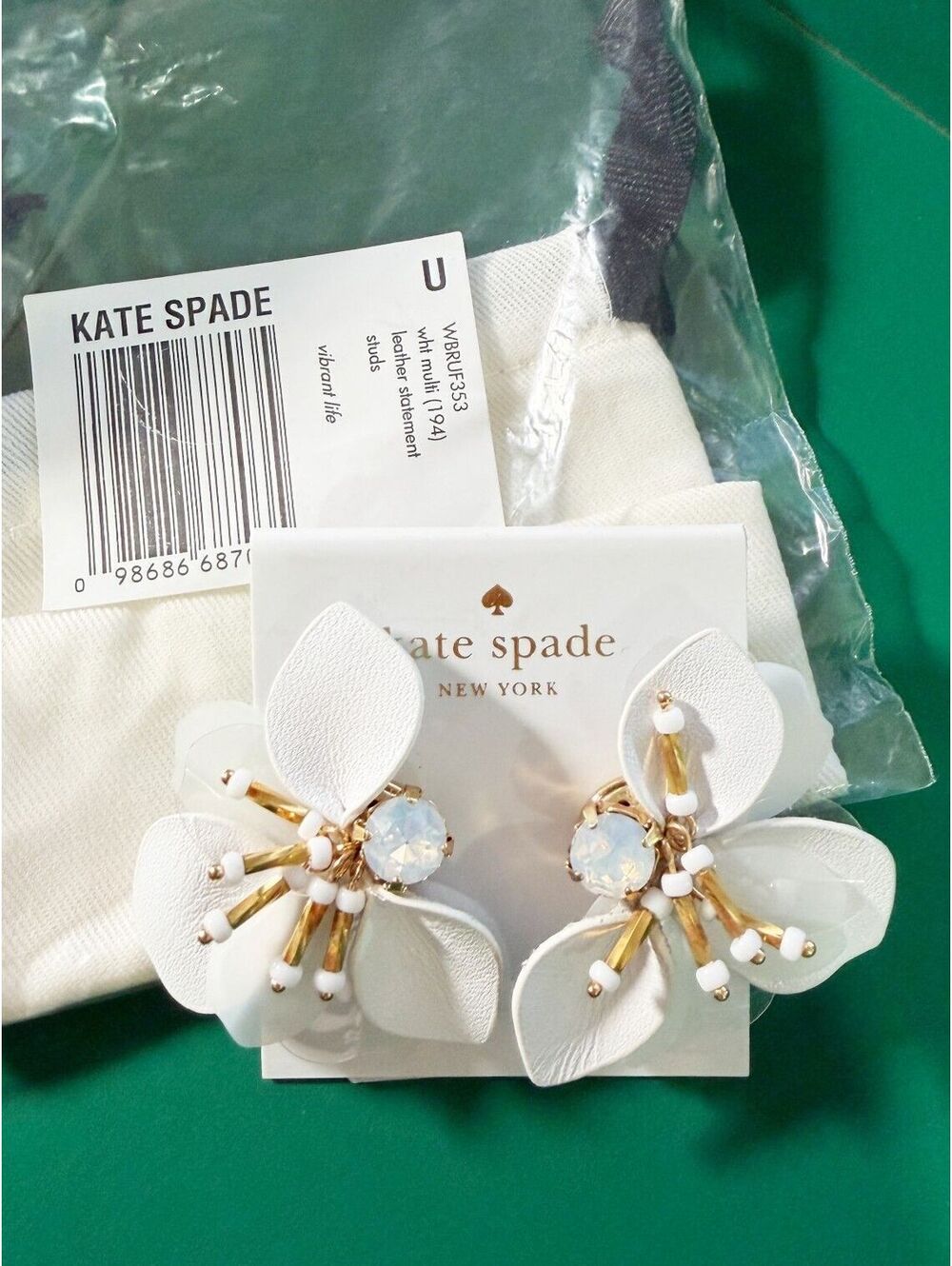 Kate Spade Vibrant Life Leather Statement Earrings